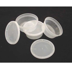 Clear 8 oz deli container with lid package of 12